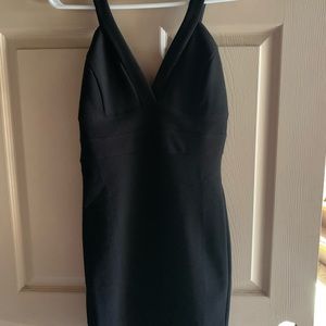 Black cleavage dress